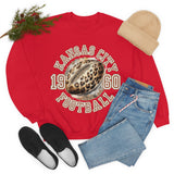 Kansas City Football Leopard Print Football Unisex Heavy Blend Crewneck Sweatshirt! Football Season!