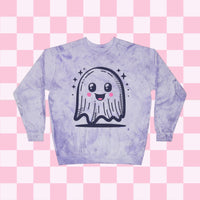 Happy Ghost Unisex Color Blast Crewneck Sweatshirt! All New Comfort Colors!!! Halloween! Free Shipping!