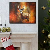 Western Mountain Deer Scenery in Oranges and Browns Canvas Gallery Wraps!