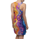 Boho Purple and Yellow Bubbly Women's Racerback Dress! Free Shipping! Sun Dress, Sleep Shirt, Swim Cover Up!