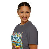 The Teacher Floral School Bus Unisex Graphic Tees! All New Heather Colors!!! Free Shipping!!! Back To School!