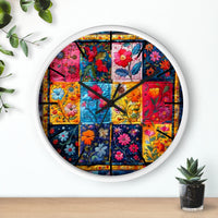 Boho Quilted Patchwork in Yellow Print Wall Clock! Perfect For Gifting! Free Shipping!!! 3 Colors Available!