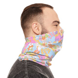 Retro Blue Quilt Print Lightweight Neck Gaiter! 4 Sizes Available! Free Shipping! UPF +50! Great For All Outdoor Sports!