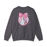 Valentines Day Sweatshirt Xoxo Disco Coquette/Back Printed