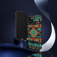 Turquoise Aztec Tough Cases! Cellphone Cases! Multiple Sizes Available! Apple iPhone, Samsung Galaxy, and Google Pixel devices!