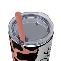 Nurse Life Cow Printed Skinny Tumbler with Straw, 20oz! Multiple Colors! Medical Vibes!