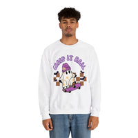 Creep it Real Skate Boarding Retro Ghost Unisex Heavy Blend Crewneck Sweatshirt! Halloween! Fall Vibes!