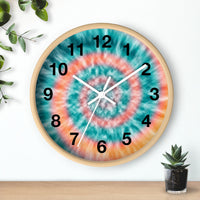 Boho Teal Tie Dye Print Wall Clock! Perfect For Gifting! Free Shipping!!! 3 Colors Available!