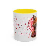 Disco Fox I Love You Valentines Day Accent Coffee Mug (11, 15oz)! Free Shipping! Microwave and Dishwasher Safe! BPA Free