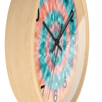 Boho Teal Tie Dye Print Wall Clock! Perfect For Gifting! Free Shipping!!! 3 Colors Available!