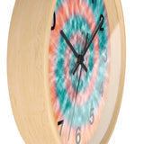 Boho Teal Tie Dye Print Wall Clock! Perfect For Gifting! Free Shipping!!! 3 Colors Available!