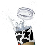 Your So Golden Butterfly Cow Printed Skinny Tumbler with Straw, 20oz! Multiple Colors!