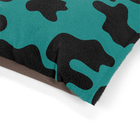 Black and Teal Blue Cow Print Pet Bed! Foxy Pets! Free Shipping!!!