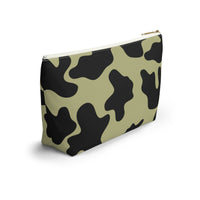 Mauve Green Cow Print Travel Accessory Pouch, Check Out My Matching Weekender Bag! Free Shipping!!!