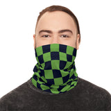 Black and Green Plaid Lightweight Neck Gaiter! 4 Sizes Available! Free Shipping! UPF +50! Great For All Outdoor Sports!