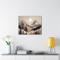 Western/Boho Mountain Scenery in Blacks and Browns Canvas Gallery Wraps!