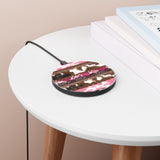 Hippie Pink Junk Hunt Patchwork Floral Retro Wireless Phone Charger! Free Shipping!!!