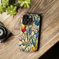 Blue and Yellow Floral Tulips Phone Cases! New!!! Over 40 Phone Sizes To Choose From! Free Shipping!!!