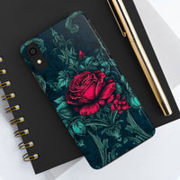 Stained Glass Teal and Roses Gothic Inspired Halloween Tough Phone Cases! Fall Vibes!