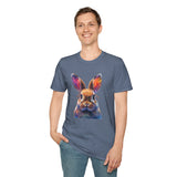 Easter Bunny With Glasses Unisex Graphic Tees! Spring Vibes! All New Heather Colors!!! Free Shipping!!!