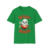 Spooky Season Little Ghost in a coffee Cup Halloween Unisex Graphic Tees! Fall Vibes!