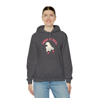 Creep it Real Roller Retro Ghost Unisex Heavy Blend Hooded Sweatshirt! Fall Vibes! Halloween!