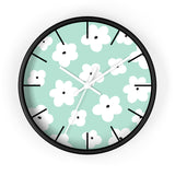 Retro Pastel Green Florals Print Wall Clock! Perfect For Gifting! Free Shipping!!! 3 Colors Available!