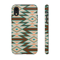 Teal and Brown Aztec Tough Cases! Cellphone Cases! Multiple Sizes Available! Apple iPhone, Samsung Galaxy, and Google Pixel devices!