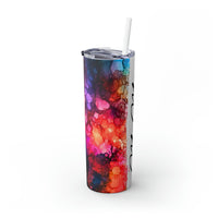 Mama Rainbow Alcohol Ink Printed Skinny Tumbler with Straw, 20oz! Mothers Day!