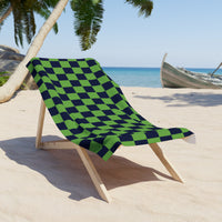 Green and Black Plaid 100 Percent Cotton Backing Beach Towel! Free Shipping!!! Gift to a Friend! Travel in Style!