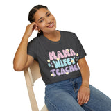 Mama Wifey Teacher Unisex Graphic Tees! All New Heather Colors!!! Free Shipping!!! Back To School!