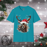 1 Santa Deer Christmas Unisex Graphic Tees! Winter Vibes! All New Heather Colors!!!