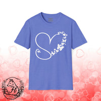 Valentines Day Butterfly Heart Medley White Version Unisex Graphic Tee! All New Heather Colors!!! Free Shipping!!!