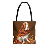 Autumn Basset Hound Fall Vibes Tote Bag!