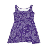 Western Dark Purple and White Bandana Print Women's Fit n Flare Dress! Free Shipping!!! New!!! Sun Dress! Beach Cover Up! Night Gown! So Versatile!