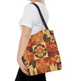 Reddish Burnt Orange Creamy Brown Leaves Fall Vibes Tote Bag!