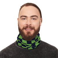 Black and Green Plaid Lightweight Neck Gaiter! 4 Sizes Available! Free Shipping! UPF +50! Great For All Outdoor Sports!