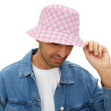 Pink Plaid Unisex Bucket Hat! Free Shipping! Made in The USA!