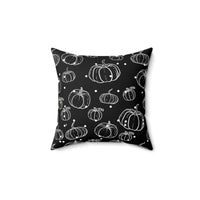 Black and White Polka Dot Pumpkin Square Pillow! Halloween! Fall Vibes!