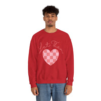 Valentines Day Let Them Plaid Heart Edition Unisex Sweatshirt! Retro! Free Shipping!!!