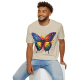 Spring Rainbow Butterfly Unisex Graphic Tees! Spring Vibes! All New Heather Colors!!! Free Shipping!!!