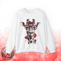 Valentines Day Giraffe Heart Unisex Sweatshirt! Plus Sizes Available!