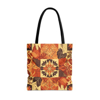 Reddish Burnt Orange Creamy Brown Leaves Fall Vibes Tote Bag!