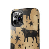 Brown Smokey Tin Star Bull Western Tough Phone Cases!