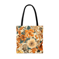 Golden Denim Florals Fall Vibes Tote Bag!