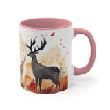 Autumn Orange and Black Deer Past and Future Accent Coffee Mug, 11oz! Multiple Colors Available! Fall Vibes!