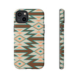 Teal and Brown Aztec Tough Cases! Cellphone Cases! Multiple Sizes Available! Apple iPhone, Samsung Galaxy, and Google Pixel devices!