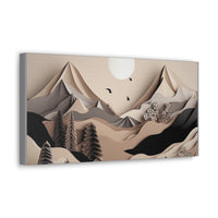 Western/Boho Mountain Scenery in Blacks and Browns Canvas Gallery Wraps!