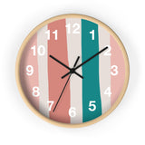 Boho Teal and Pink Stripes Print Wall Clock! Perfect For Gifting! Free Shipping!!! 3 Colors Available!