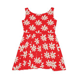 Red Daisy's Print Women's Fit n Flare Dress! Free Shipping!!! New!!! Sun Dress! Beach Cover Up! Night Gown! So Versatile!